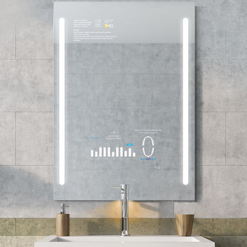 Умное зеркало для ванны с сенсорным экраном и голосовым управлением. Qaio